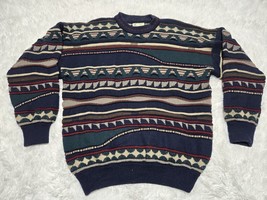 Vintage Toorallie 3D Textured Pure Wool L Sweater Heavy Fisherman Made Australia - £48.69 GBP