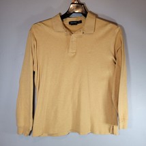 Nautica Mens Polo Shirt Small Long Sleeve Yellow 2 Buttons - £10.35 GBP