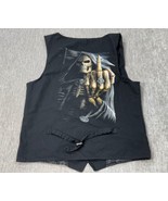 Spiral Direct Vest Mens M Black Grim Reaper Middle Finger Punk Rock Moto... - $39.59