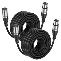 Xlr Cable 50Ft 2 Packs - Premium Balanced Microphone Cable With 3-Pin Xlr Male T - £53.60 GBP