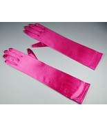 Bridal Prom Costume Adult Satin Gloves Fuchsia Solid Elbow Length New Party - $220.70 MXN