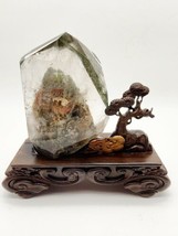 Garden Quartz AAA Grade, Clear Freeform With Unique Carved Custom Wood S... - $346.49
