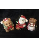 Vintage BOA and Jasco christmas bell ornaments set of 3 santa and bears - £9.38 GBP