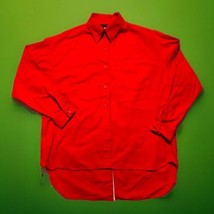 Sergio Valente Men’s Shirt Medium Red Button Front, Long Sleeve Collared... - $8.48