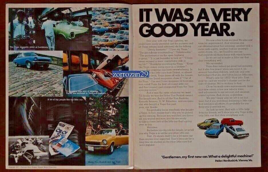 BROCHURE DI VENDITA CHEVROLET VEGA COLORE VINTAGE DEL 1972 - REVISIONATA... - $6.34