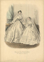 LAURE NOEL Journal des Demoiselles II 11&quot; x 8&quot; Lithograph 1863 Renaissance - $405.86 MXN