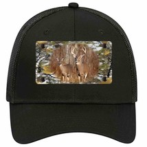 Two Deer On Camo Novelty Black Mesh License Plate Hat - £22.90 GBP