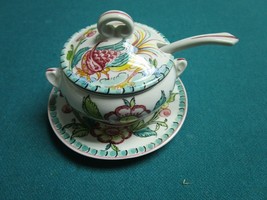 Anfora Agueda Portugal mustard bowl with laddle and underplate [88c] - $38.21