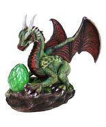 Fantasy Green And Red Volcano Dragon Guarding LED Scaled Egg Decorative ... - $107.66 CAD