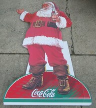  Vintage Coca Cola Santa w/ Bottle Christmas Cardboard Sign Advertisement B - £216.13 GBP