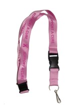 K&#39;s Novelties 32&quot; Breast Cancer Support A Cure Pink Ribbon Lanyard with Detachab - £6.39 GBP