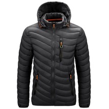Men Hooded Winter Coat Warm Cotton-Padded Puffer Jacket Thick Streetwear Varsity - £96.29 GBP