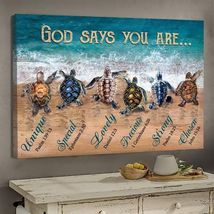 Turtles God Says You Are Gift for Jesus ChrisCanvas Wall Art Jesus Poster - £18.34 GBP+