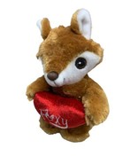 Foxy Fox Plush Soft Stuffed Animal  Holding Red Heart Valentine - £8.45 GBP