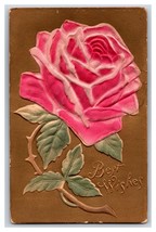 High Relief Embossed Gilt Rose Best Wishes 1909 DB Postcard S16 - £3.05 GBP