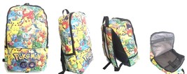 Pokemon Go Characters all over PVC Leather Full Size Backpack  - £19.58 GBP