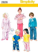 Simplicity Sewing Pattern 2826 Toddler Child Sleepwear Pajamas Size 1/2-3 - £6.95 GBP