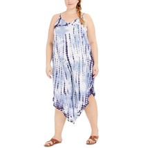 Raviya Plus Size 3X Blue Tie-Dye Jumpsuit Swim Cover-Up Women&#39;s Swimsuit New - £30.59 GBP