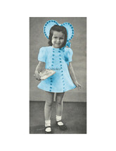 1940s Girls Heart Bonnet and Party Dress - 2 Crochet patterns (PDF 5137) - £2.94 GBP