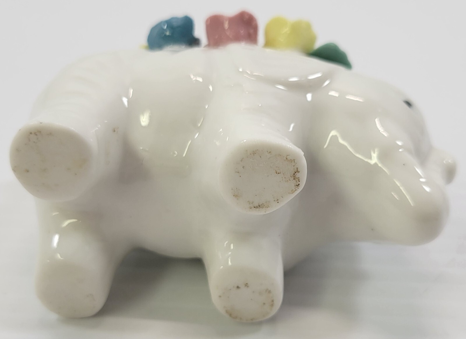 *B4) Vintage 1930's Porcelain Elephant Floral Sewing Pin Cushion Figurine Item image 14
