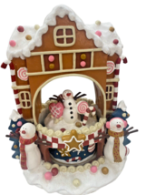 Gingerbread House Musical Rotating Snowman Music Box by Studio Nova W/Box - £31.06 GBP