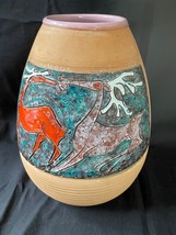 Fratelli Fanciullacci Bitossi vase with deers midcentury Modern - $298.00