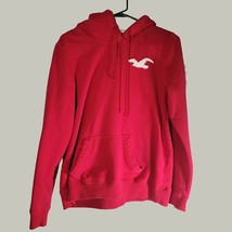 Hollister Mens Hoodie Large Red with Faux Fur Lining - £11.82 GBP
