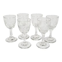 Weston Stemmed Glassware Optic Etched Floral Port Liquor Barware 3.50&quot; S... - $46.39