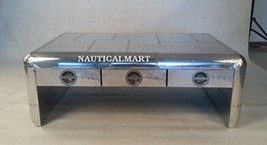 NauticalMart Vintage Aluminum Aviator - 3 Drawer Table Office Furniture - £1,257.38 GBP