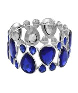 Blue Glass Bracelet in Silvertone - $15.41 CAD Blue Glass Bracelet in Silvertone - $15.41 CAD