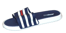 Fashion Blue White Stripe Men&#39;s Casual Flip Flops Sandal Shoes Size US 12 M - $9.47