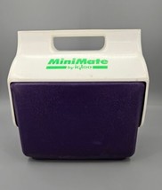 Vintage 90&#39;s Mini Mate Cooler By Igloo Made In USA Retro Purple White Green - £10.56 GBP