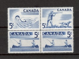 Canada  -  SC#365i   Block/4 Mint NH  -  5 cent  Recreation Sports issue  - £1.14 GBP