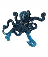 Nautical Marine Blue Giant Octopus Multi Point Tentacles Wall Hooks Scul... - $40.99 CAD