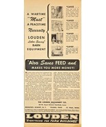 WWII-1944 Vintage Print Ad-LOUDEN MACHINERY CO&quot;A Wartime Must&quot;Farm Build... - $9.74