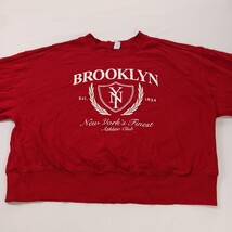 Old Navy Brooklyn NY Athletic Club Cropped Sweatshirt Red Women's Size M Tall image 11