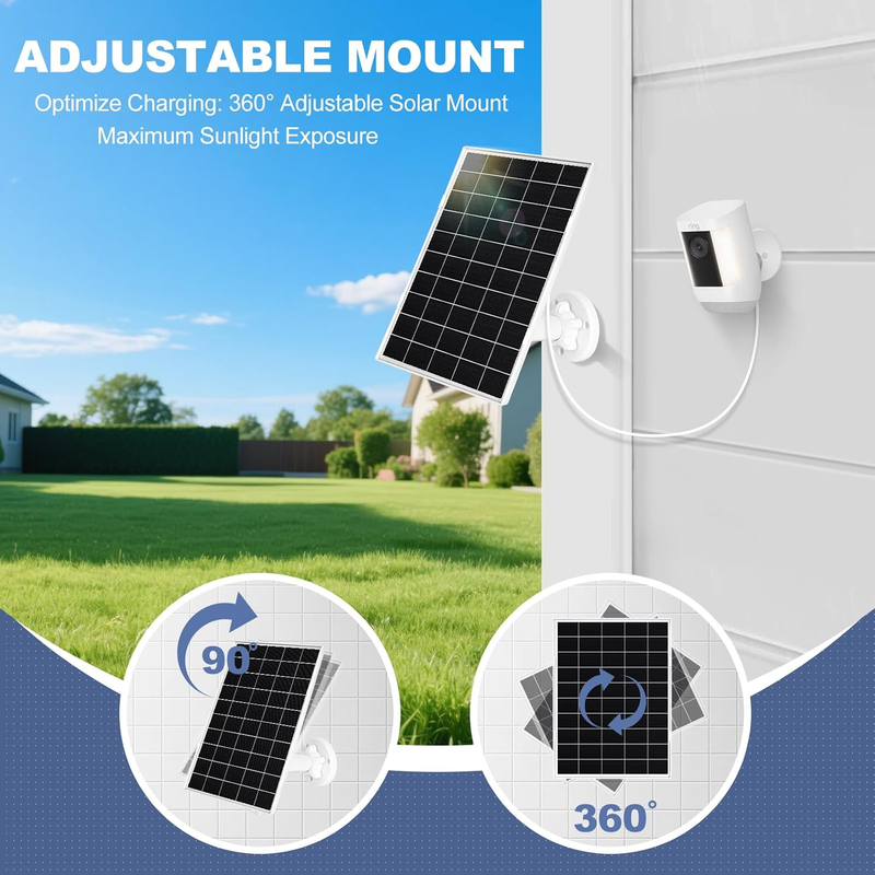 1 Pack 8W Solar Panel for Ring Camera Outdoor Wireless, Compatible with Outdoor  Item image 6