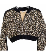 Puma Wild Pack Leopard Cropped Half Zip Pullover Medium - £20.58 GBP