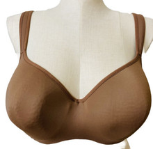 Cacique 46D Bra Underwired Solid Brown Lightly Padded Wide Straps Back Closure - £13.97 GBP