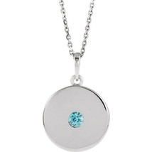 Sterling Silver Zircon Disc Necklace - £132.89 GBP
