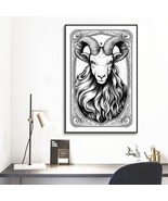 Capricorn Black and White Framed Mural 12&#39; X 18&#39; Home Decor Wall Art  - £36.12 GBP