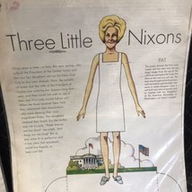 Vintage 3 Little Nixon&#39;s Paper Doll White-house Print Article - 1970 Art - £9.30 GBP