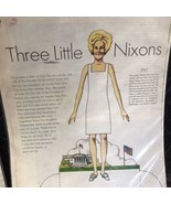 Vintage 3 Little Nixon&#39;s Paper Doll White-house Print Article - 1970 Art - $11.88