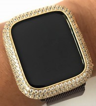 Bling Apple Watch Series 4/5/6/SE Bezel Case Face Zirconia Diamond Gold 40 mm - £55.67 GBP