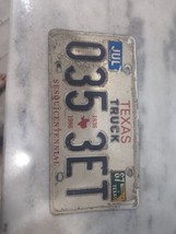 Vintage 1986 Texas Truck License Plate 035 3ET Expired - £10.28 GBP