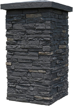 NextStone Slatestone 16&quot; x 16&quot; x 30&quot; Faux Polyurethane Stone Column Wrap - Midni - £123.41 GBP
