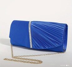 Elegant  Royal Blue  Clutch with Rhinestone Clutch Bag Purse - $29.00
