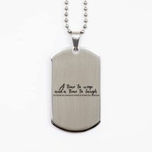 Motivational Christian Silver Dog Tag, A time to weep and a time to Laugh, a tim - £15.37 GBP