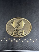CCI Logo Promo Belt Buckle Solid Brass Vtg 70s 80s DynaBuckle            .SHY565 - £23.73 GBP