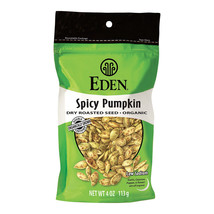 Eden Foods Organic Dry Roasted Seeds, Spicy Pumpkin, Resealable Bags, 4 Ounces - £7.17 GBP